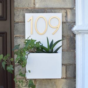 White Planter Number Plate for Home Decoration - Karigaari India Aesthetic Home Decor