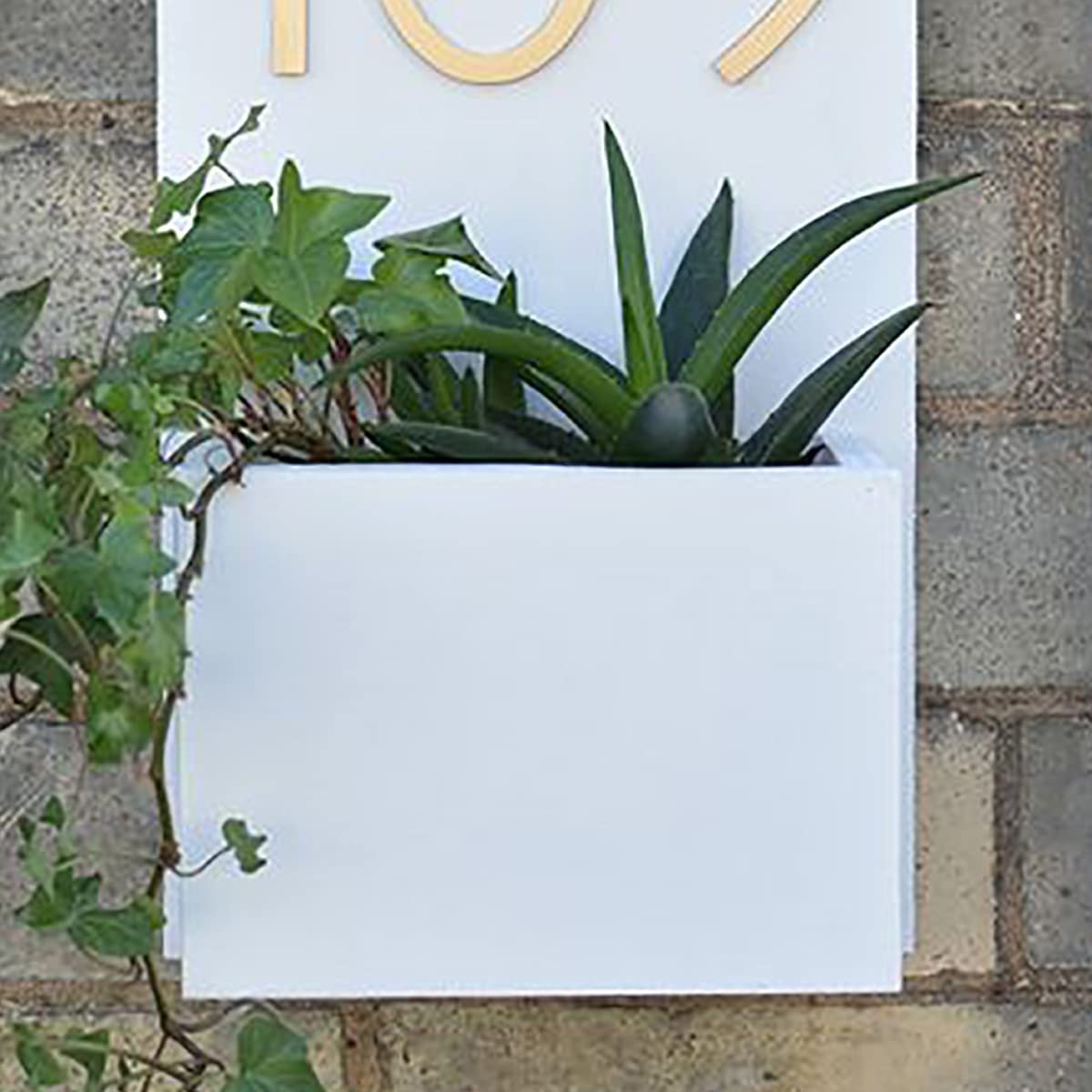 Timeless White Planter Number Plaque For Home Decoration Decorative Piece 4 White Planter Number Plate for Home Decoration - Karigaari India Aesthetic Home Decor