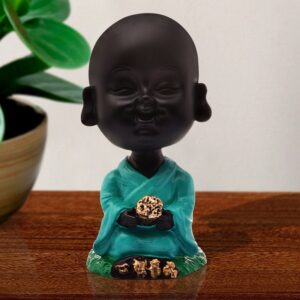 Handcrafted Ployresin Lord Buddha Sitting Dark Green Colour  Statue  Showpiece Home Decor/Office Decor/Spiritual Gift - Karigaari India Aesthetic Home Decor