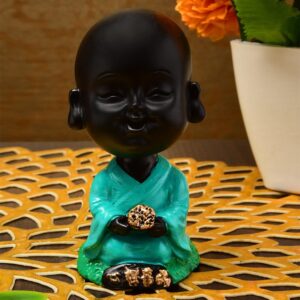 Handcrafted Ployresin Lord Buddha Sitting Dark Green Colour  Statue  Showpiece Home Decor/Office Decor/Spiritual Gift - Karigaari India Aesthetic Home Decor