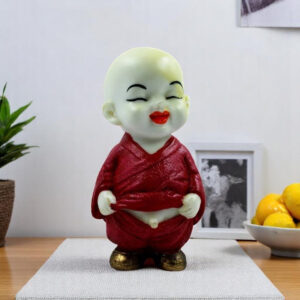 Handcrafted Ployresin Lord Buddha Standing White And Red Statue Showpiece Home Decor/Office Decor/Spiritual Gift - Karigaari India Aesthetic Home Decor