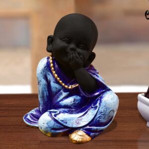 Handcrafted Ployresin Purple Colour Sitting And Sleeping Lord Buddha Statue Showpiece Home Decor/Office Decor/Spiritual Gift - Karigaari India Aesthetic Home Decor