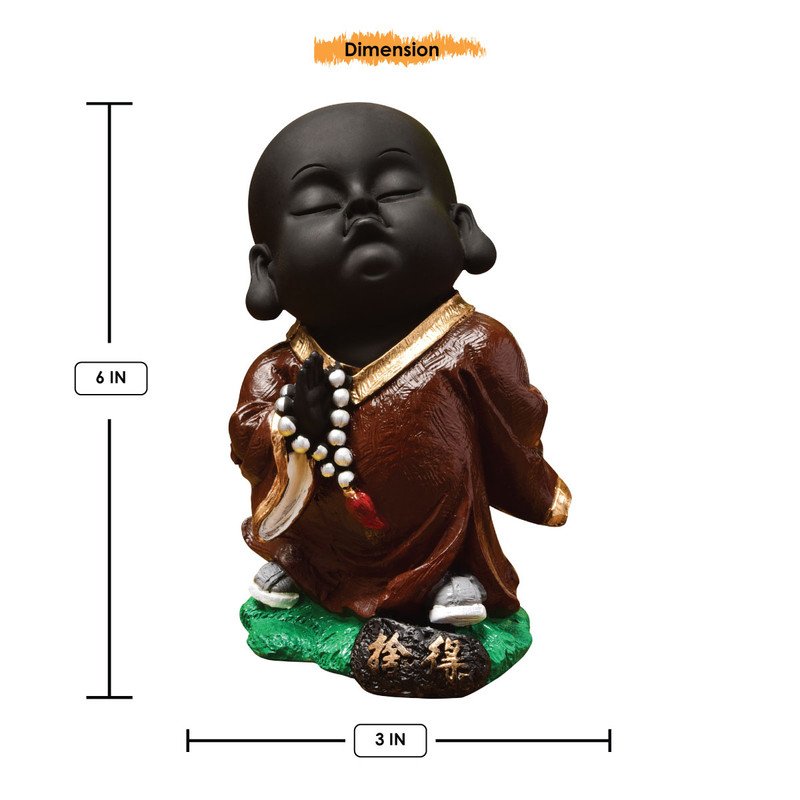 Unique Artisan Ployresin Standing And Sitting Lord Buddha Figurine Three Pieces Centerpiece Home Home Decor Office Decoration Spiritual Gift Brown And Orange Decorative Piece 3 Handcrafted Ployresin Standing And Sitting Lord Buddha Statue Three Pieces Showpiece Home Decor/Office Decor/Spiritual Gift, Brown And Orange - Karigaari India Aesthetic Home Decor