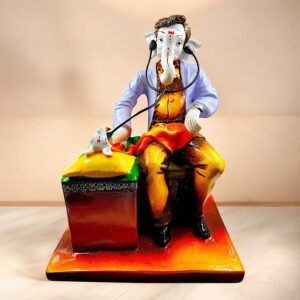 Blessings of Health with Doctor Ganpati Idol Resin Showpiece for Good Vibes - Karigaari India Aesthetic Home Decor