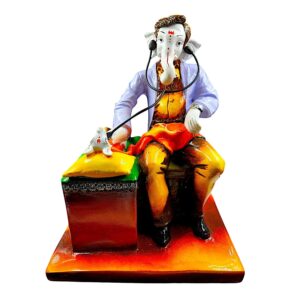 Blessings of Health with Doctor Ganpati Idol Resin Showpiece for Good Vibes - Karigaari India Aesthetic Home Decor