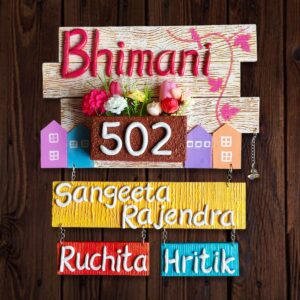 Handmade  Custom Beautiful Wooden Name Plate for Home Stylish Personalized - Karigaari India Aesthetic Home Decor