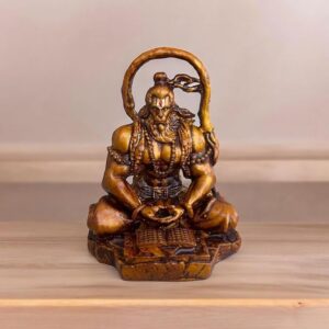 Golden Hanuman Protector Deity Statue - Karigaari India Aesthetic Home Decor