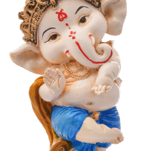 Joyful Dancer Ganesha: Handcrafted Resin Statue on Pedestal - Blessings & Celebration - Karigaari India Aesthetic Home Decor