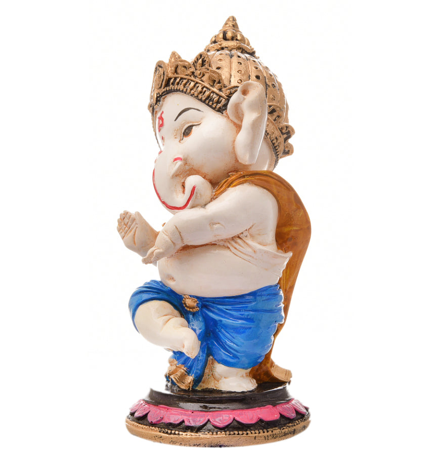 Unique Joyful Dancer Ganesha Artisan Resin Figure On Pedestal Blessings Celebration Modern Ornament 3 Joyful Dancer Ganesha: Handcrafted Resin Statue on Pedestal - Blessings & Celebration - Karigaari India Aesthetic Home Decor