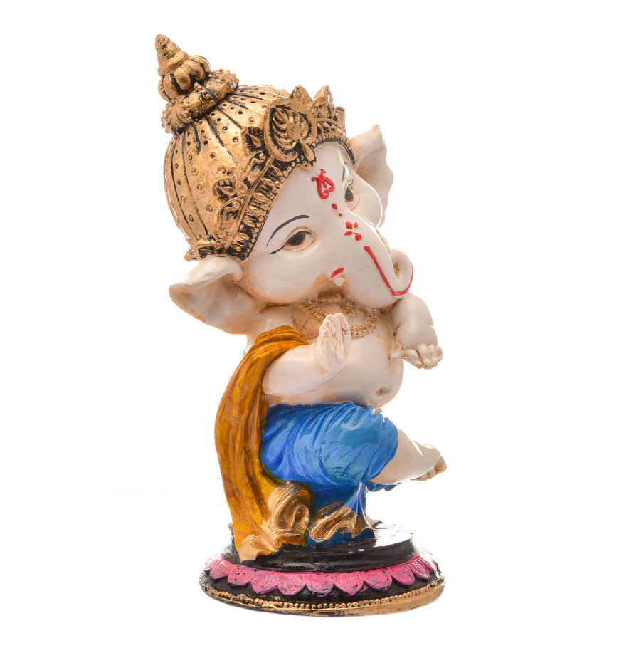 Unique Joyful Dancer Ganesha Artisan Resin Figure On Pedestal Blessings Celebration Modern Ornament 4 Joyful Dancer Ganesha: Handcrafted Resin Statue on Pedestal - Blessings & Celebration - Karigaari India Aesthetic Home Decor