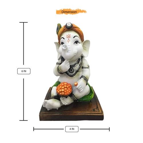 Unique Little Lord Ganesha Sitting Eating Laddu Figure Multicolor Best For Home Home Decor Artful Decor Piece 3 Little Lord Ganesha Sitting & Eating Laddu Idol Multicolor Best for Home Decor - Karigaari India Aesthetic Home Decor