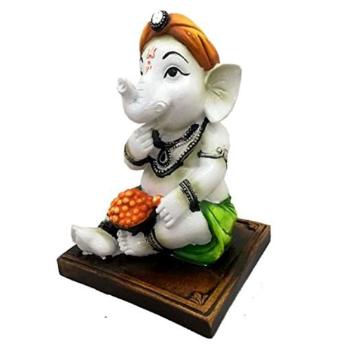 Unique Little Lord Ganesha Sitting Eating Laddu Figure Multicolor Best For Home Home Decor Artful Decor Piece 5 Little Lord Ganesha Sitting & Eating Laddu Idol Multicolor Best for Home Decor - Karigaari India Aesthetic Home Decor