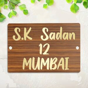 Durable Beautiful Name Plate for House Home Customized Design - Karigaari India Aesthetic Home Decor