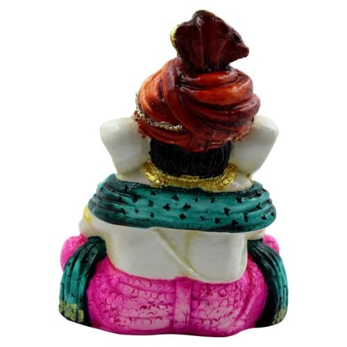 Unique Lord Ganesha Playing Instrument Wearing Pink Dhoti Figure For Home Decor Decorative Piece 6 Lord Ganesha Playing Instrument wearing Pink Dhoti Idol for Home Decor - Karigaari India Aesthetic Home Decor