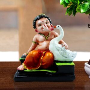 Lord Ganesha Sitting With Swans Idol Best for Home Decor - Karigaari India Aesthetic Home Decor