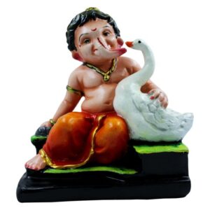 Lord Ganesha Sitting With Swans Idol Best for Home Decor - Karigaari India Aesthetic Home Decor