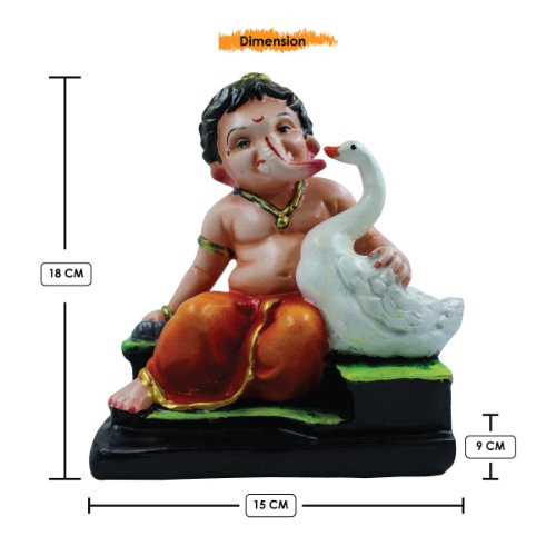 Unique Lord Ganesha Sitting With Swans Figurine Best For Home Decor Modern Ornament 3 Lord Ganesha Sitting With Swans Idol Best for Home Decor - Karigaari India Aesthetic Home Decor