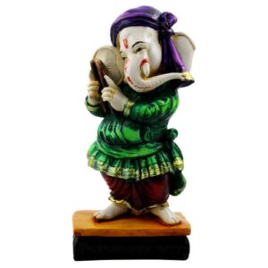 Lord Ganesha Standing Wearing Traditional Cloth Idol for Home Decor - Karigaari India Aesthetic Home Decor