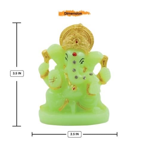 Unique Lovely Lord Ganesha Sitting One Of A Kind Crystal Green Colour Figurine With Golden Ornaments For Home Home Decor Modern Ornament 3 beautiful Lord Ganesha sitting Unique Crystal Green Colour Idol with Golden Ornaments for Home Decor - Karigaari India Aesthetic Home Decor