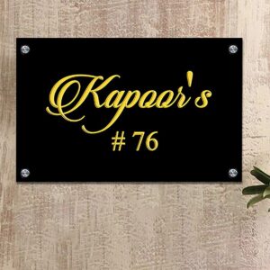 Beautiful Sturdy Acrylic Name Plate for House Personalized Durable Decor - Karigaari India Aesthetic Home Decor