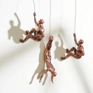 Dynamic Wall Climber Art Sculptures - Karigaari India Aesthetic Home Decor
