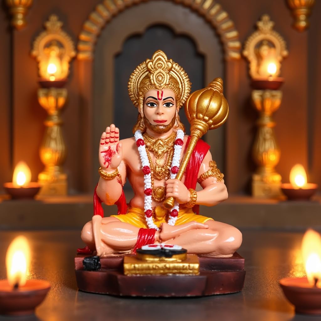 Unique Modern India Hanuman Murti With Chalisa For Pooja Mandir Gold Home Decoration 2 Karigaari India Hanuman Murti with Chalisa for Pooja Mandir (Gold) - Karigaari India Aesthetic Home Decor