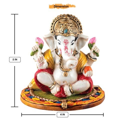 Unique One Of A Kind Design Lord Ganesh Sitting Wearing Golden Crown Best Item For Home Decoration 4 Unique Design Lord Ganesh Sitting Wearing Golden Crown Best Item for Home Decor - Karigaari India Aesthetic Home Decor