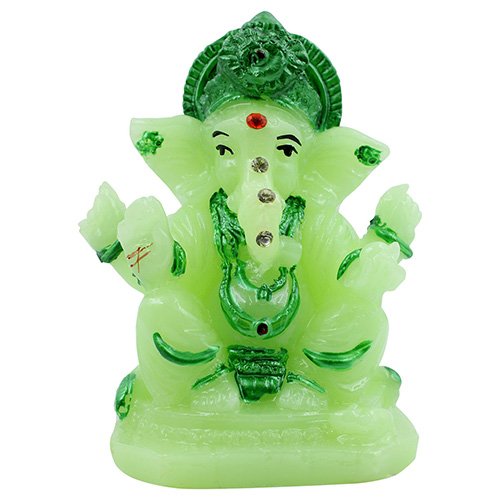 Unique One Of A Kind Design Lord Ganesha Sitting Figurine Crystal Green Color With Dark Green Ornaments Best For Home Decoration Stylish Accent 2 Unique Design Lord Ganesha Sitting Idol Crystal Green Color With Dark Green Ornaments Best for Home Decor - Karigaari India Aesthetic Home Decor