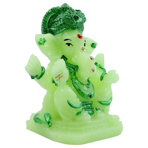 Unique One Of A Kind Design Lord Ganesha Sitting Figurine Crystal Green Color With Dark Green Ornaments Best For Home Decoration Stylish Accent 5 Unique Design Lord Ganesha Sitting Idol Crystal Green Color With Dark Green Ornaments Best for Home Decor - Karigaari India Aesthetic Home Decor
