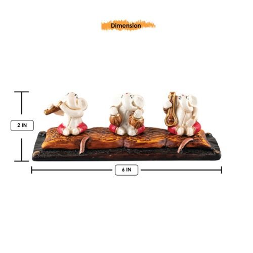 Unique One Of A Kind Design Three Little Lord Ganesha Playing Instruments Figure White Best Item For Home Decor Unique Decor Piece 4 Unique Design Three Little Lord Ganesha Playing Instruments Idol White Best Item for Home Decor - Karigaari India Aesthetic Home Decor
