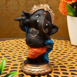 Unique Little Lord Ganesha Standing Idol Black Color Best Item for Home Decor - Karigaari India Aesthetic Home Decor