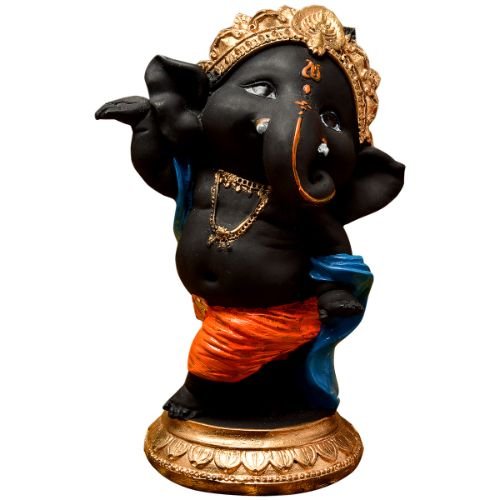 Unique Little Lord Ganesha Standing Idol Black Color Best Item for Home Decor - Karigaari India Aesthetic Home Decor
