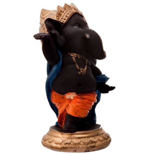 Unique Little Lord Ganesha Standing Idol Black Color Best Item for Home Decor - Karigaari India Aesthetic Home Decor
