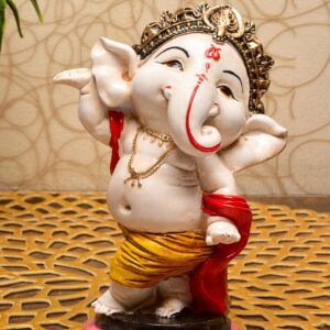 Graceful Ganesha: Handcrafted Resin Standing Statue - Blessings & New Beginnings - Karigaari India Aesthetic Home Decor