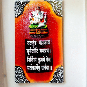 Resin Ganesha Mantra Wall Hanging - Auspicious Decor - Karigaari India Aesthetic Home Decor