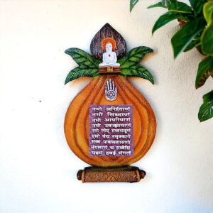 Resin Kalash Jain Navkar Mantra Wall Decor - Spiritual Art - Karigaari India Aesthetic Home Decor