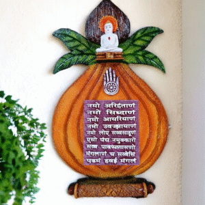 Resin Kalash Jain Navkar Mantra Wall Decor - Spiritual Art - Karigaari India Aesthetic Home Decor