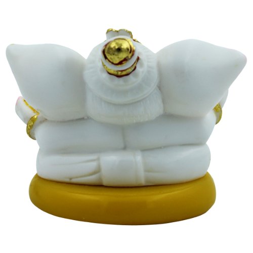 Small Lord Ganesha Idol Holding Golden Modak White Color Best for Home Decor - Karigaari India Aesthetic Home Decor