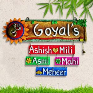 Stylish Family  Custom Wooden Name Plate for House Durable Home Decor - Karigaari India Aesthetic Home Decor