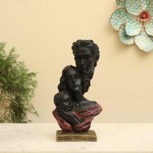 Unified Family Sculpture: Modern Black & Gold Embrace Figurine - Karigaari India Aesthetic Home Decor