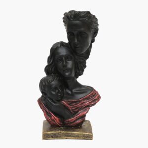 Unified Family Sculpture: Modern Black & Gold Embrace Figurine - Karigaari India Aesthetic Home Decor