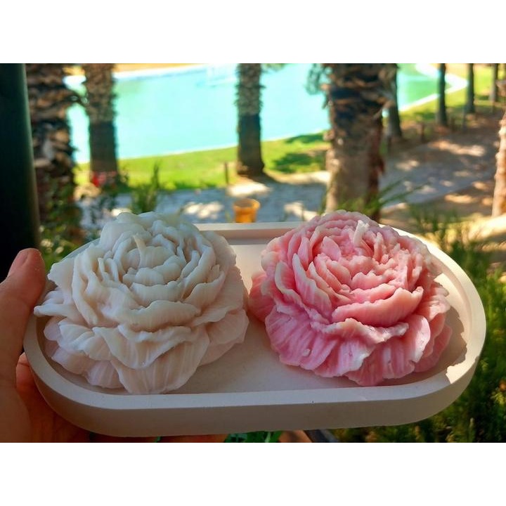 Chic Timeless Peony Art Candle Unique Decor Piece 1
