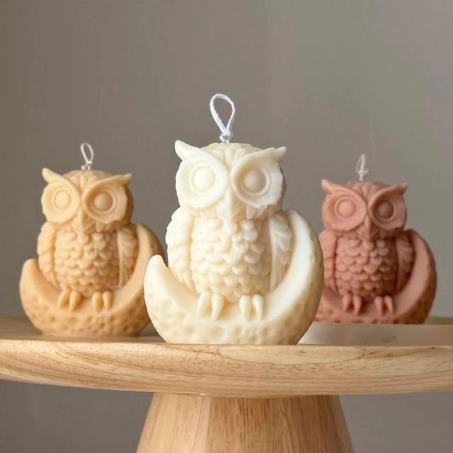 Graceful Wise Owl Tea Light Duo Premium Home Decor 1